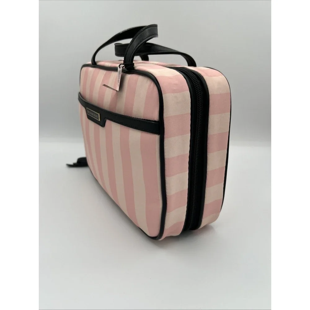 Victoria's Secret Hanging Cosmetics Bag,Heritage Stripes Pink Travel Case NEW - Picture 10 of 15